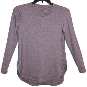 Athleta Uptempo Top Size Small Long Sleeve Heather Purple Athleisure Stretches